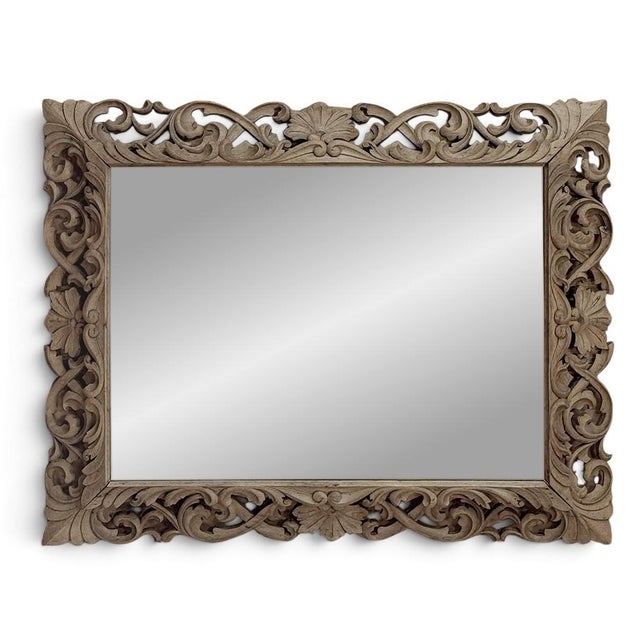 Antique French Louis XIV Baroque Stripped Hand-Carved Wood Mirror For Sale In Dallas - Image 6 of 18