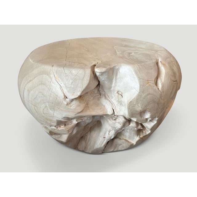 Off-white Andrianna Shamaris Sculptural Bleached Coffee Table or Side Table For Sale - Image 8 of 18