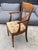 Antique Rustic Office Chair in Cherrywood and Fabric, 1950s For Sale - Image 11 of 18