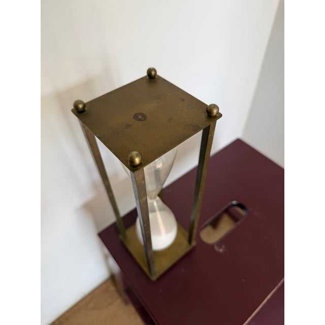 Mid-Century Modern Mid-Century Brass Hour Glass For Sale - Image 3 of 4
