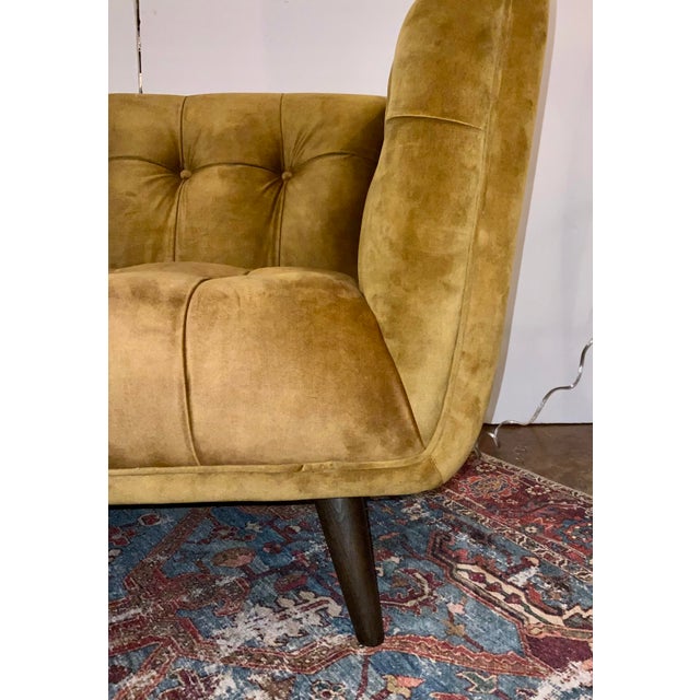 Modern Gold Velvet Tufted Sofa Chairish
