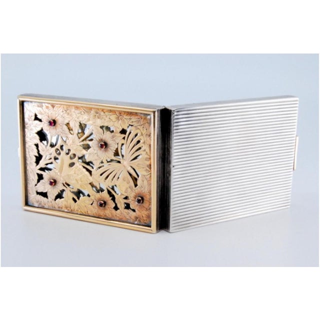 Silver and Gold Toiletry Box with Floral Motifs For Sale - Image 13 of 14