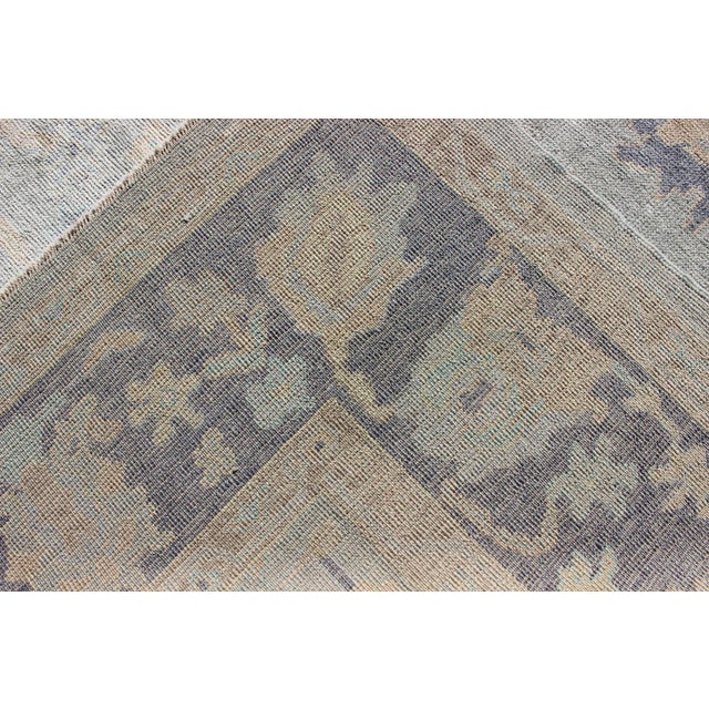 Turkish Oushak Rug With Fine Handspun Wool in All Over Design For Sale - Image 12 of 13