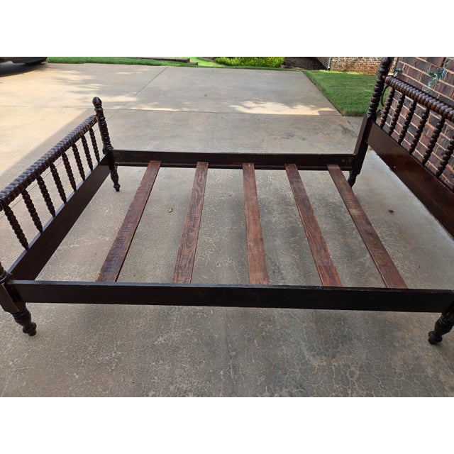 Victorian 1920s Victorian Era Walnut Jenny Lind Style Bed Frame For Sale - Image 3 of 9