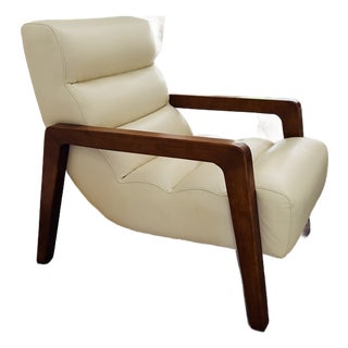Modern Contemporary Lounge Chair by Opulence Home in Cream Upholstery For Sale