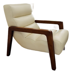 Modern Contemporary Lounge Chair by Opulence Home in Cream Upholstery