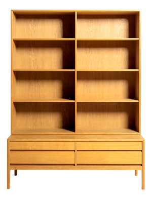 Scandinavian Oak Bookcase with Drawer Unit, 1960s
