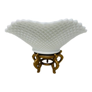 12” Vintage Westmoreland English Hobnail Milk Glass Oval Centerpiece Bowl For Sale