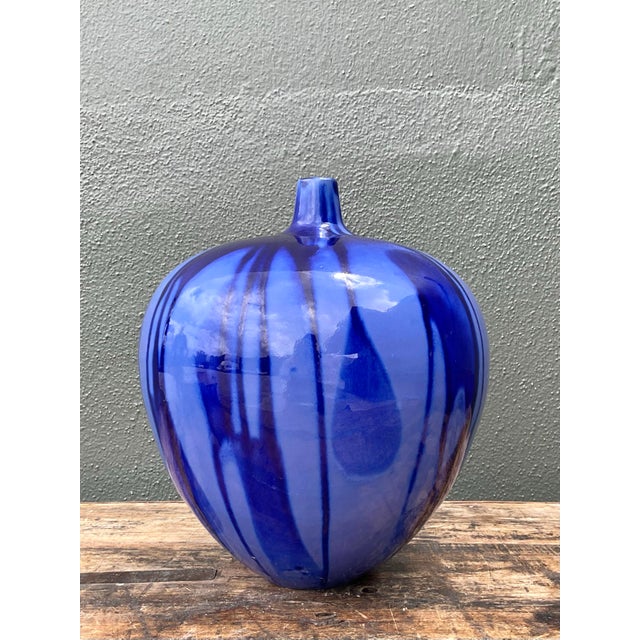 Vintage Drip Glazed Ceramic Vase For Sale - Image 9 of 12