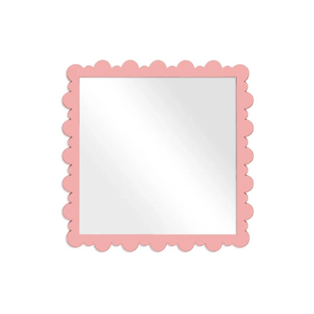 Contemporary Fleur Home Garden District Valmont Square Mirror in Pink Punch, 23.5x23.5 For Sale - Image 3 of 3