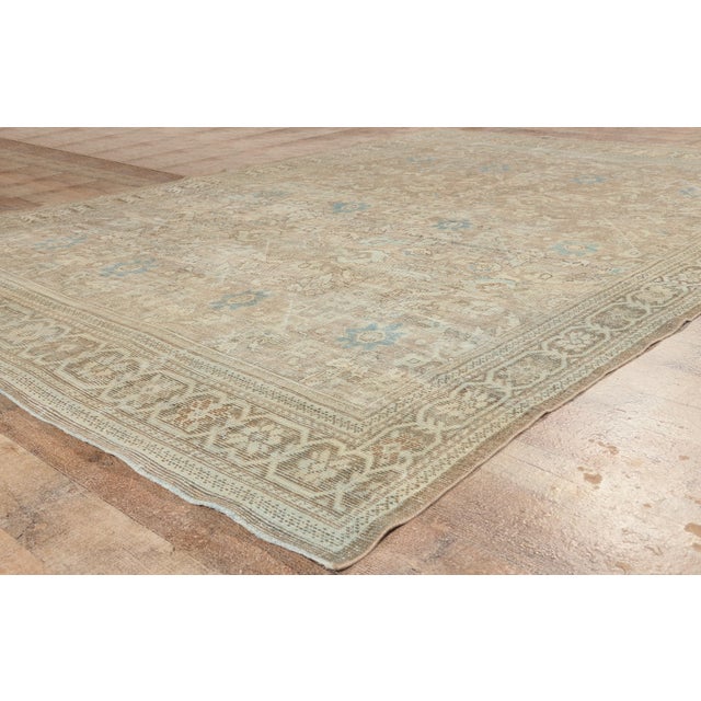 Tan Vintage Persian Mahal Rug, 07'04 X 10'06 For Sale - Image 8 of 10