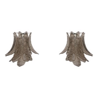 Pair of Murano Sconce - 10 Smoked Glasses -Six-Tier Felci For Sale
