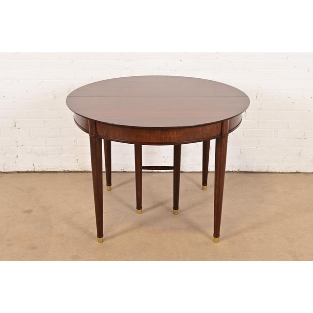 Henredon French Regency Louis XVI Walnut Extension Dining Table, Newly Refinished For Sale - Image 12 of 14