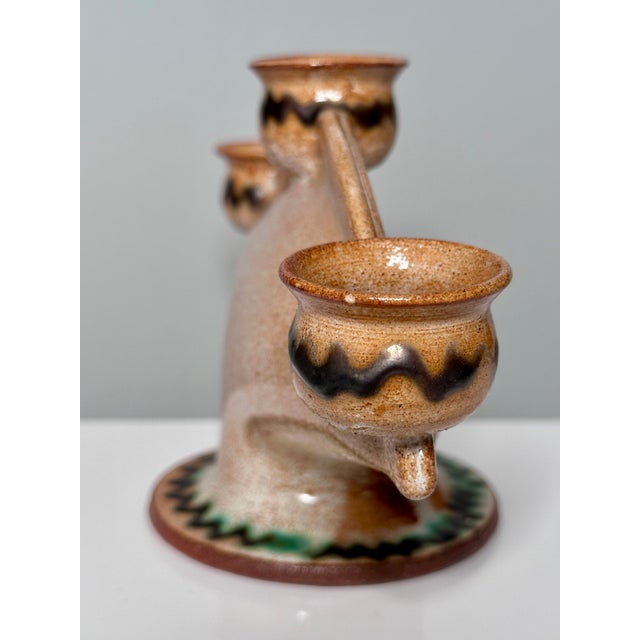 Modernist Sculptural Studio Ceramic Art Candleholder from Helma Klett, Germany, 1960s For Sale - Image 6 of 9