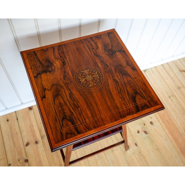Black Antique Early 20th Century Edwardian Rosewood Side Table, 1900s For Sale - Image 8 of 18