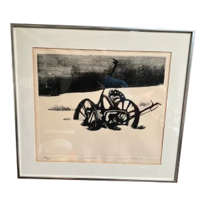 “Mower” Lithograph by Edward McCluney, Numbered and Signed by the Artist, Framed