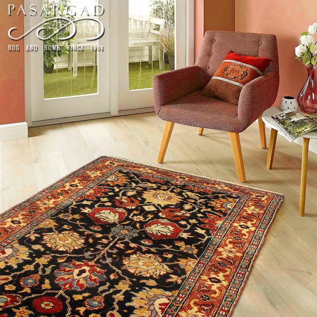 2020s Pasargad DC Navy Blue Color Fine Hand Knotted Persian Design Rug For Sale - Image 5 of 5