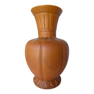 Vintage Pfaltzgraff Orange Pottery Vase 1940s For Sale