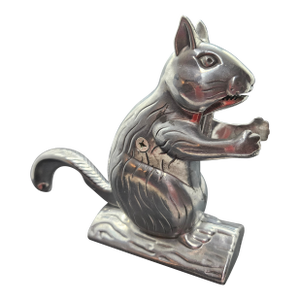 Vintage Squirrel Nutcracker Nutty Cast Aluminum Holiday Home Decor 8" Long