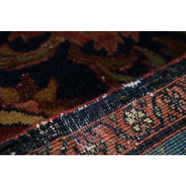 Textile Antique Red Farahan Persian Area Rug For Sale - Image 7 of 9