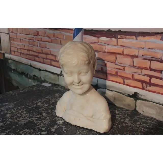 Child's Bust, 20th Century, Marble For Sale - Image 3 of 9