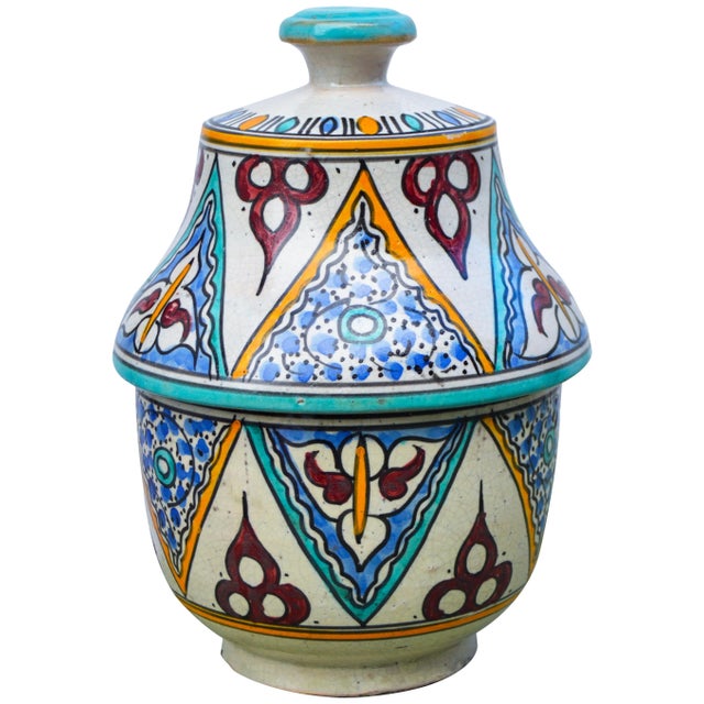 Early 20th Century Moorish Ceramic Box W/ Pattern For Sale - Image 12 of 12