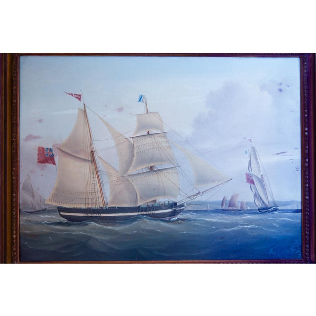 19th Century British Antique Sailing Ship Painting of “Ariel” at Sea by John Murday For Sale - Image 14 of 18