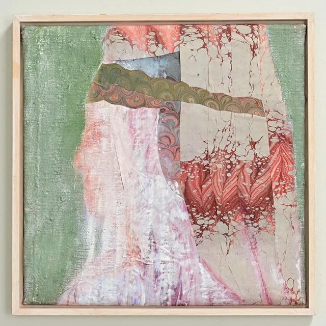 A contemporary painting of a lady by an unknown Dutch artist. The mixed media technique of building up textures in a...