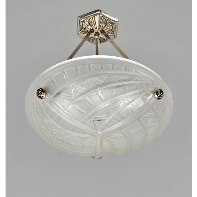1920s French Art Deco Pendant Light by Noverdy 1920s France For Sale - Image 5 of 9
