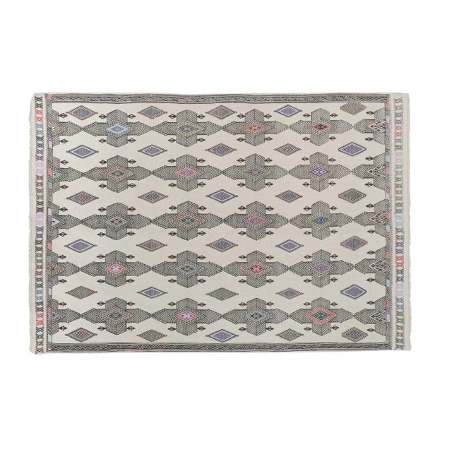 Vintage Turkish Karapinar Cicim Rug 5'11" X 8'4" 70.9'' x 99.6'' / 180 x 253 cm Hand woven with high quality pure wool...