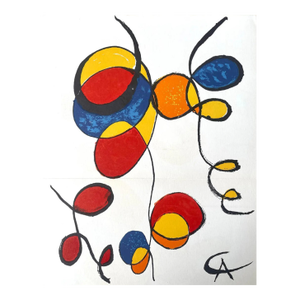 Alexander Calder Lithograph Composition, Derrière Le Miroir, 1969
