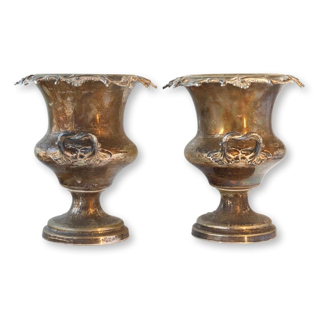 Silver Antique Champagne Buckets W/ Armorial Crest, a Pair For Sale - Image 8 of 10