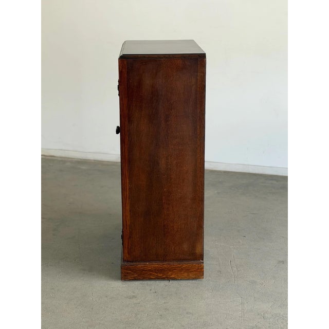Art Deco Vintage Carved Oak Armoire For Sale - Image 3 of 12