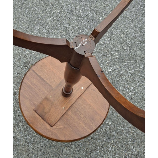 Pair 20th C. Stained Solid Walnut Pedetal Spider Side Tables Candle Stands For Sale - Image 15 of 15
