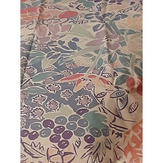 P. Kaufman.1990s Vat Colored Chromatic Pastel Palm Beach Print Fabric For Sale