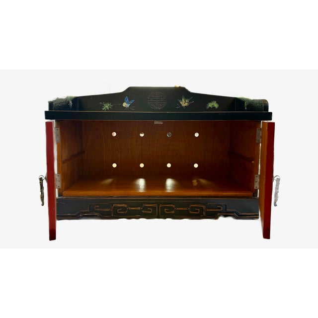 Chinese Vintage Chinese Painting Floor Cabinet For Sale - Image 3 of 9