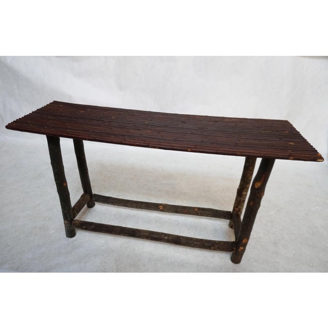Rustic Wood and Twig Console Table For Sale - Image 4 of 16