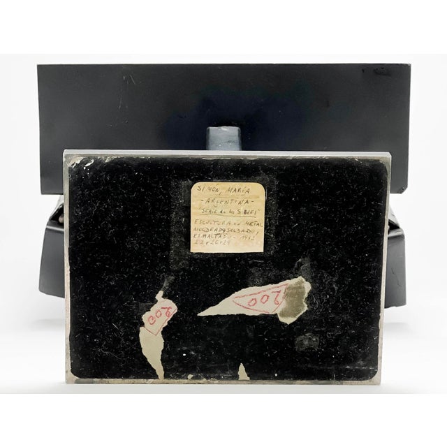 Black María Simón, 1982 Argentine Metal Sculpture "Serie De Los Sobres" Maria Simon, 1982 For Sale - Image 8 of 8