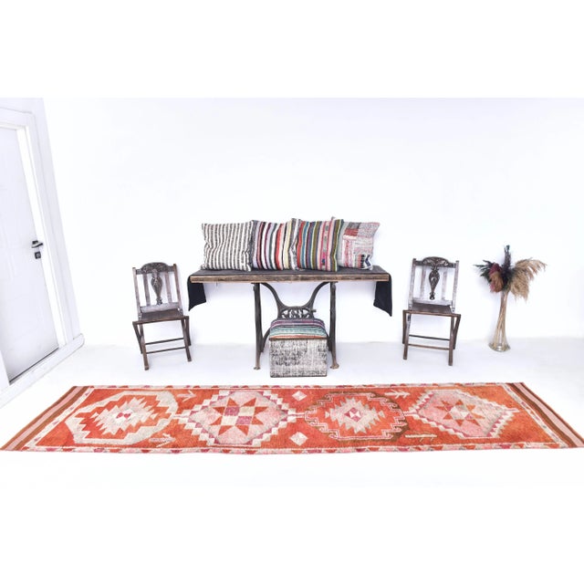 Vintage Runner Rug in Wool For Sale - Image 4 of 14