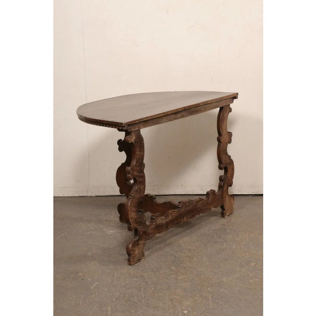 Italian Demi-Lune with Scalloped Base, 19th C For Sale In Atlanta - Image 6 of 11