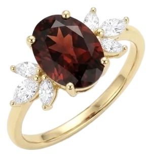 Red Garent Cluster Style Engagement Ring - 925 Silver Handmade Ring Us 7 (All Sizes Available)