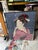 Asian Framed Vintage Textile Art of a Woman For Sale - Image 4 of 10