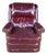 1975 Lane Furniture Burgundy Red Oxblood Leather Nailhead Reclining Armchair For Sale