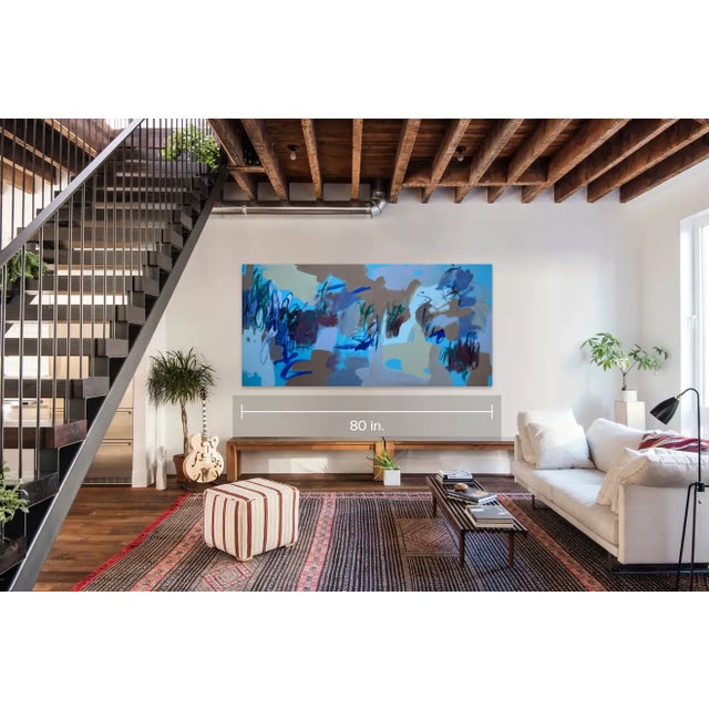 Mirtha Moreno, Large Painting Titled “Bluejay”, 2022 For Sale In West Palm - Image 6 of 8