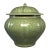 Chinese Celadon Lidded Jar, Carved Floral Collectible Decor Vessel For Sale