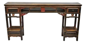 Antique Chinese Carved Hardwood Altar Console Table Sideboard Buffet W/ Drawers