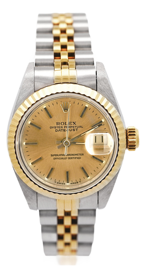 Mid 20th Century Rolex Datejust 69173 Vintage 2 Tone 26mm Fluted Jubilee Watch