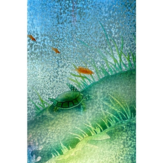Bring the tranquility and beauty of the ocean into your space with these stunning handcrafted etched glass doors. Each...