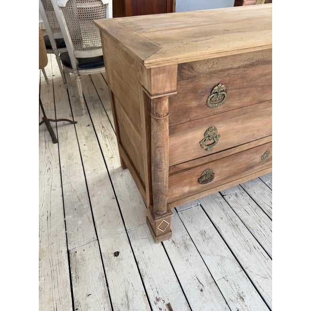 18th Century French Empire Solid Walnut Bleached Chest of Drawer / Commodes For Sale - Image 4 of 12