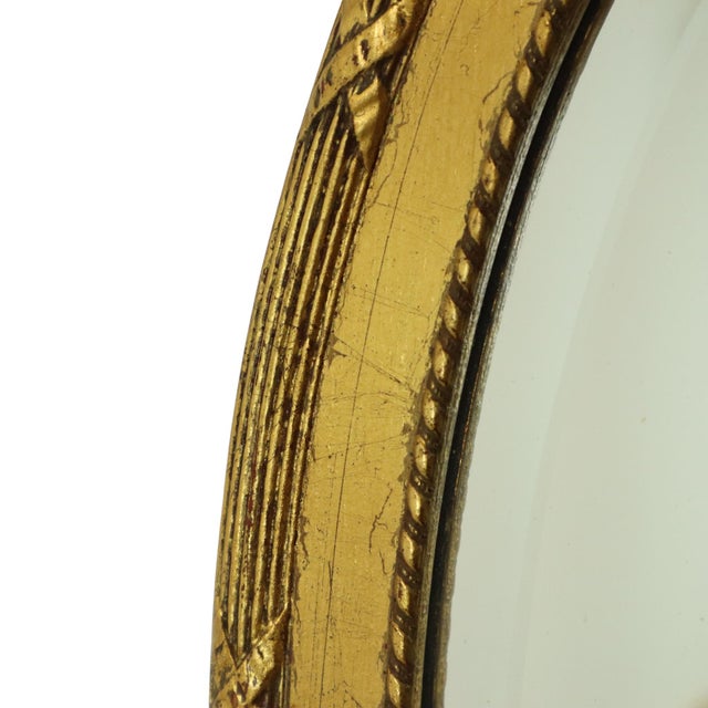 Italian Crested Mirror in Gold-Colored Resin, 1960s For Sale - Image 14 of 18